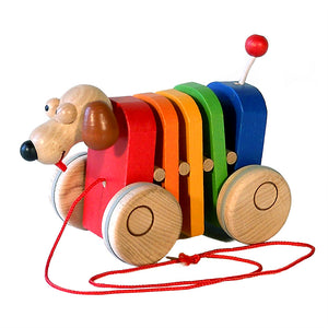 Rainbow Dog Pull Along - U+ME Wooden Toys