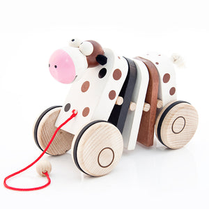 Spotty Cow Pull Along - U+ME Wooden Toys